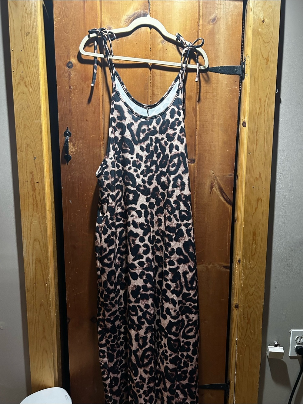 Leopard Print Tie-Shoulder Kids Dress - Pink and Black